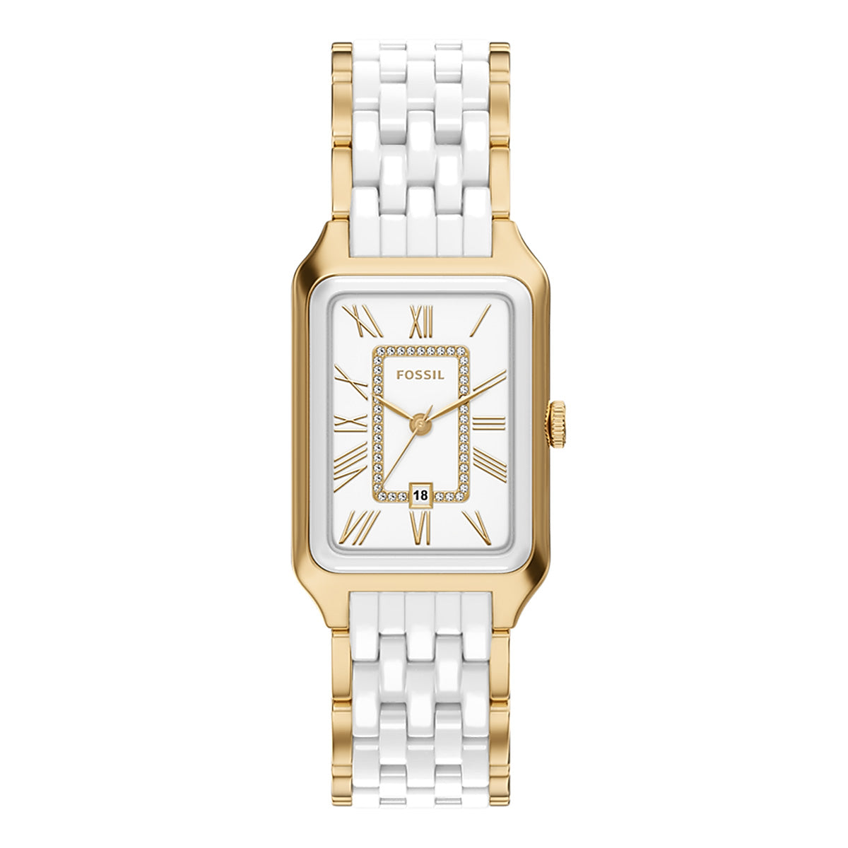 Reloj Fossil Raquel Acero Inoxidable / Cerámica 26mm Mujer Dorado / Blanco