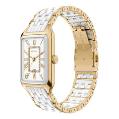 Reloj Fossil Raquel Acero Inoxidable / Cerámica 26mm Mujer Dorado / Blanco