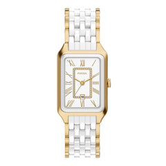 Reloj Fossil Raquel Acero Inoxidable / Cerámica 26mm Mujer Dorado / Blanco