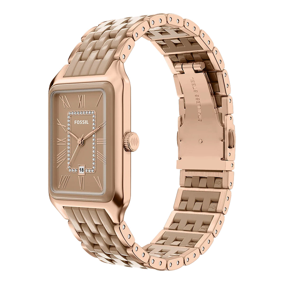 Reloj Fossil Raquel Acero Inoxidable / Cerámica 26mm Mujer Dorado / Blanco