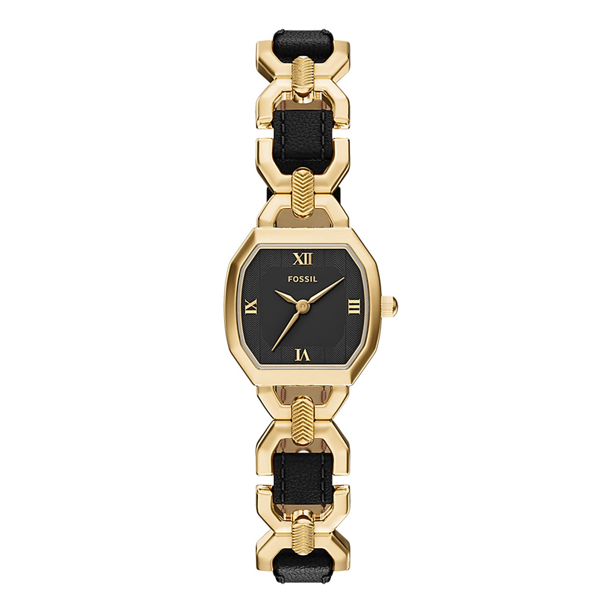 Reloj Fossil Harlow Acero Inoxidable / Cuero 22mm Mujer Negro / Dorado