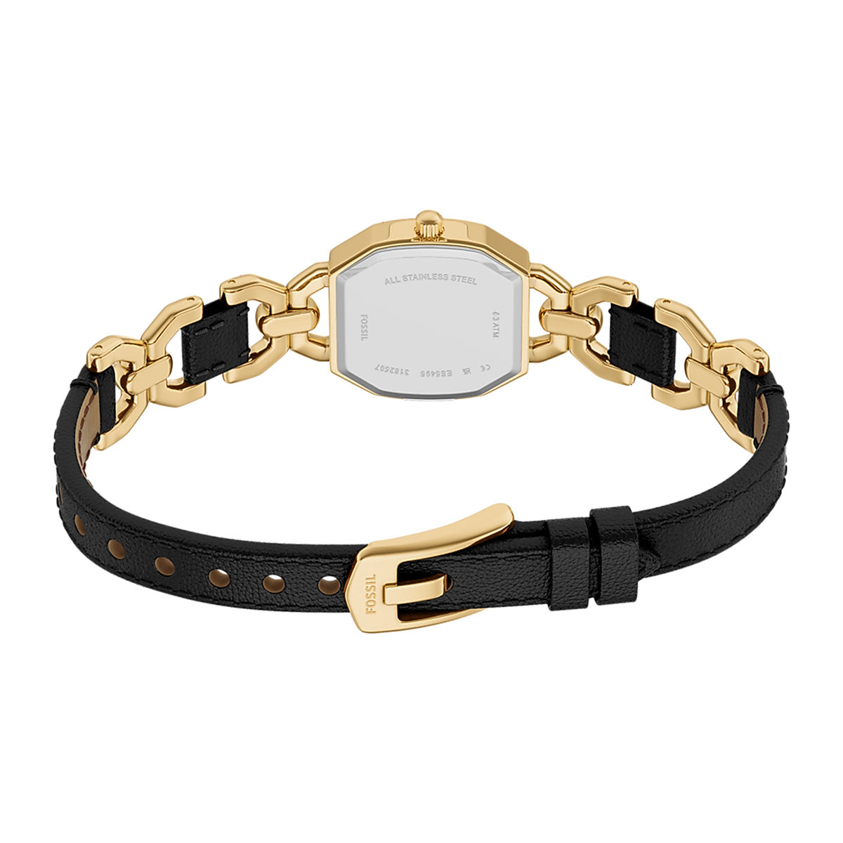 Reloj Fossil Harlow Acero Inoxidable / Cuero 22mm Mujer Negro / Dorado