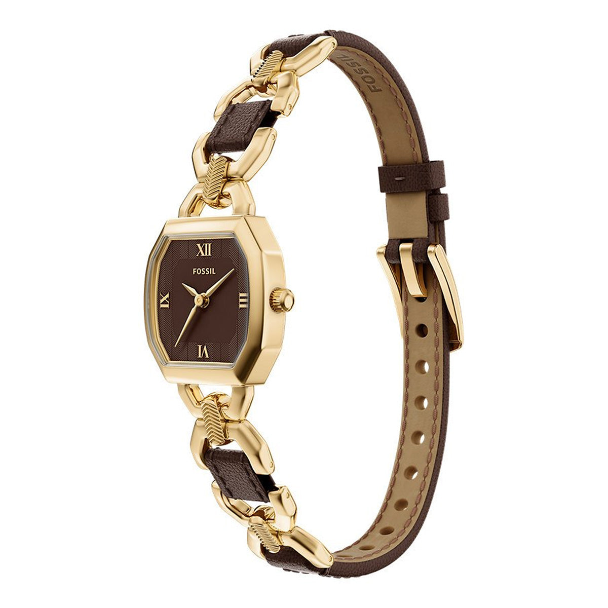 Reloj Fossil Harlow Acero Inoxidable / Cuero 22mm Mujer Negro / Dorado