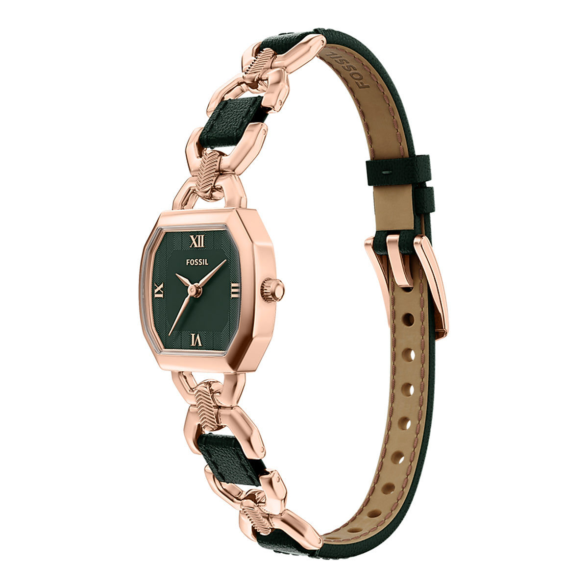 Reloj Fossil Harlow Acero Inoxidable / Cuero 22mm Mujer Negro / Dorado
