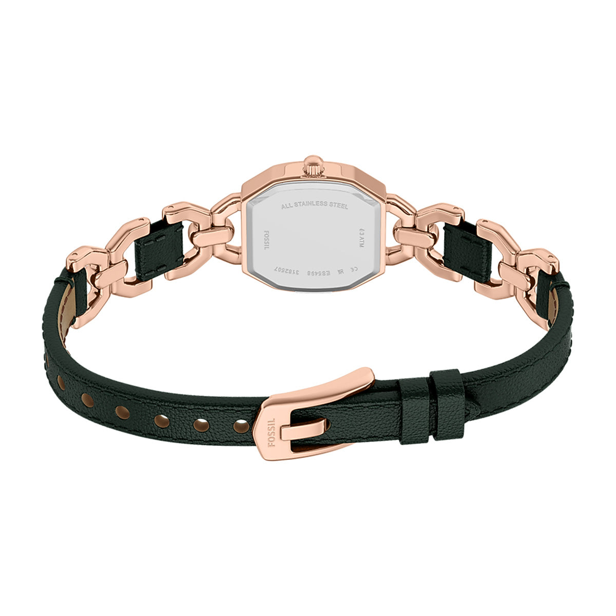 Reloj Fossil Harlow Acero Inoxidable / Cuero 22mm Mujer Negro / Dorado