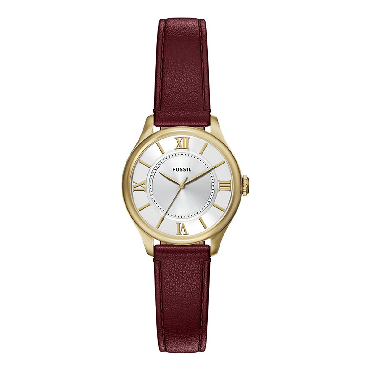 Reloj Fossil Gilmore Cuero 28mm Mujer Vinotinto