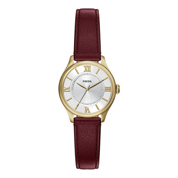 Reloj Fossil Gilmore Cuero 28mm Mujer Vinotinto