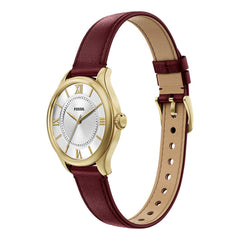 Reloj Fossil Gilmore Cuero 28mm Mujer Vinotinto