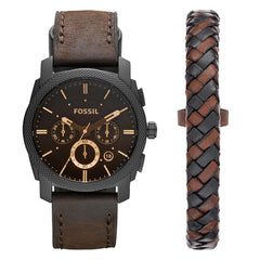 Reloj Fossil Machine Cuarzo Cuero Hombre - FS5251SET