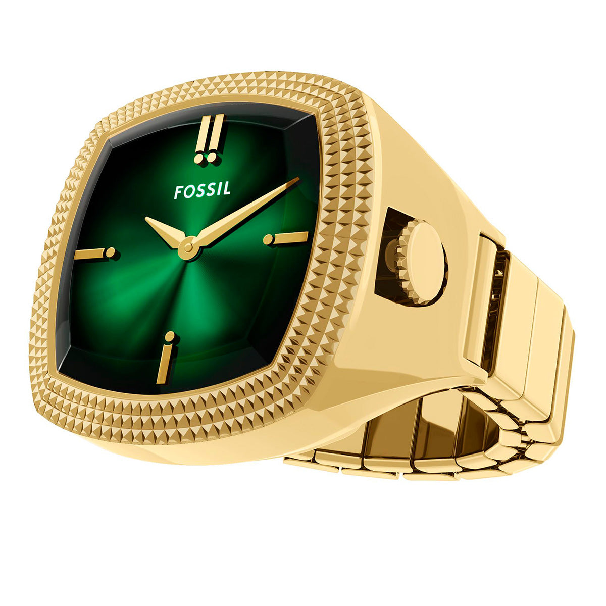 Reloj Anillo Fossil Nick Jonas Machine Luxe Cuarzo Acero Inoxidable Unisex