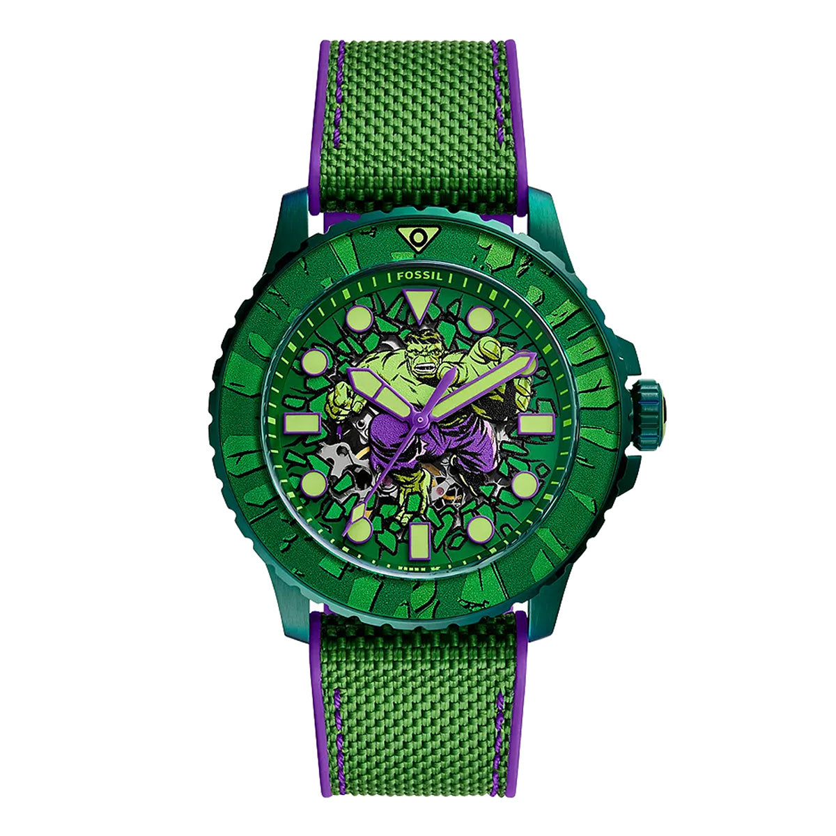 Reloj Automático Marvel X Fossil Limited-Edition Incredible Hulk Nylon / Silicona 45mm Unisex