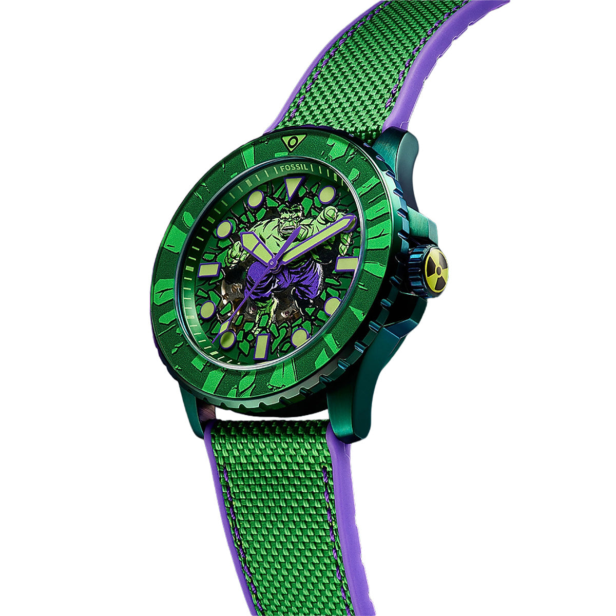 Reloj Automático Marvel X Fossil Limited-Edition Incredible Hulk Nylon / Silicona 45mm Unisex