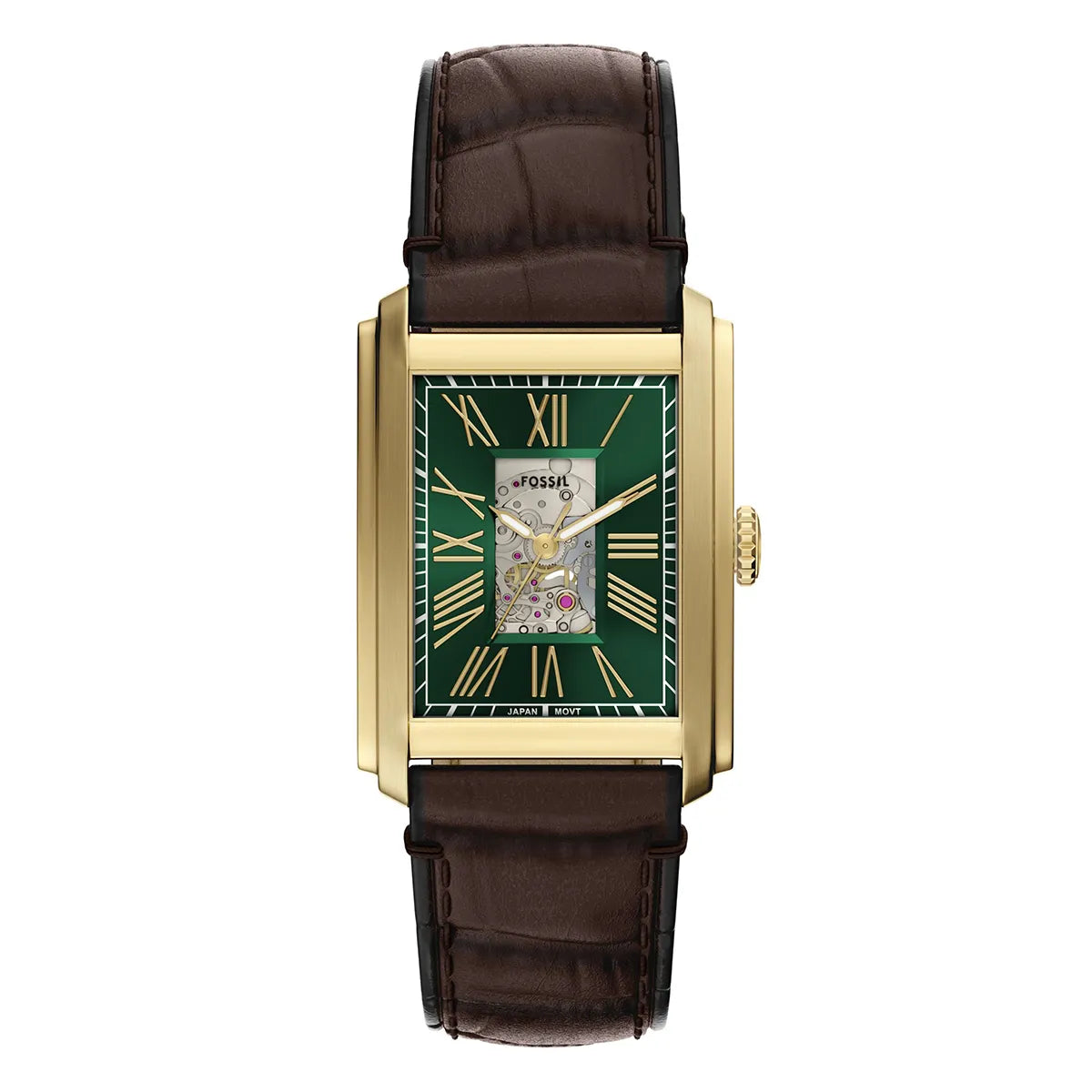 Reloj Fossil Carraway  Automatico Cuero Hombre