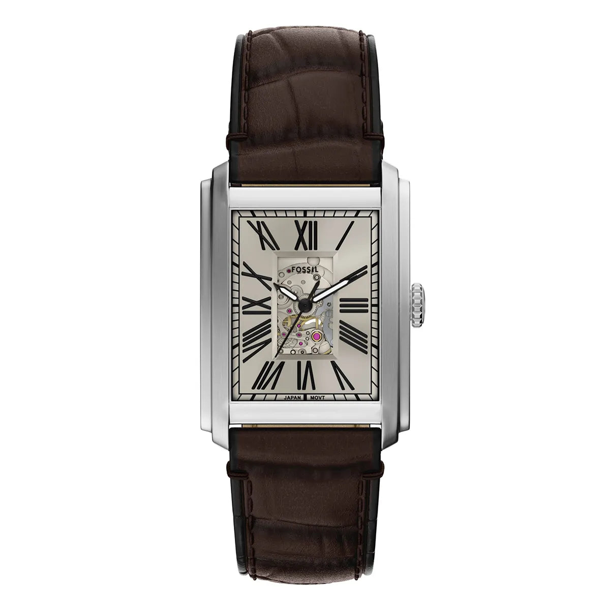 Reloj Fossil Carraway  Automatico Cuero Hombre