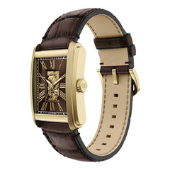 Reloj Fossil Automático Carraway Cuero 42mm Hombre Café