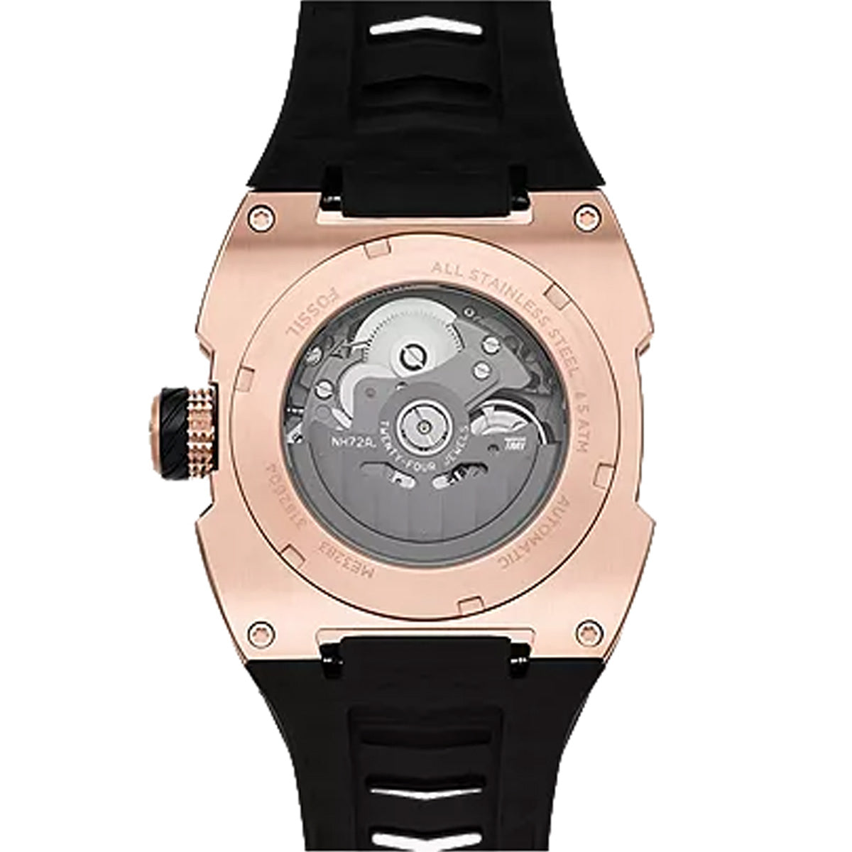 Reloj Fossil Automático Machine Silicona 44mm Hombre Negro / Gris