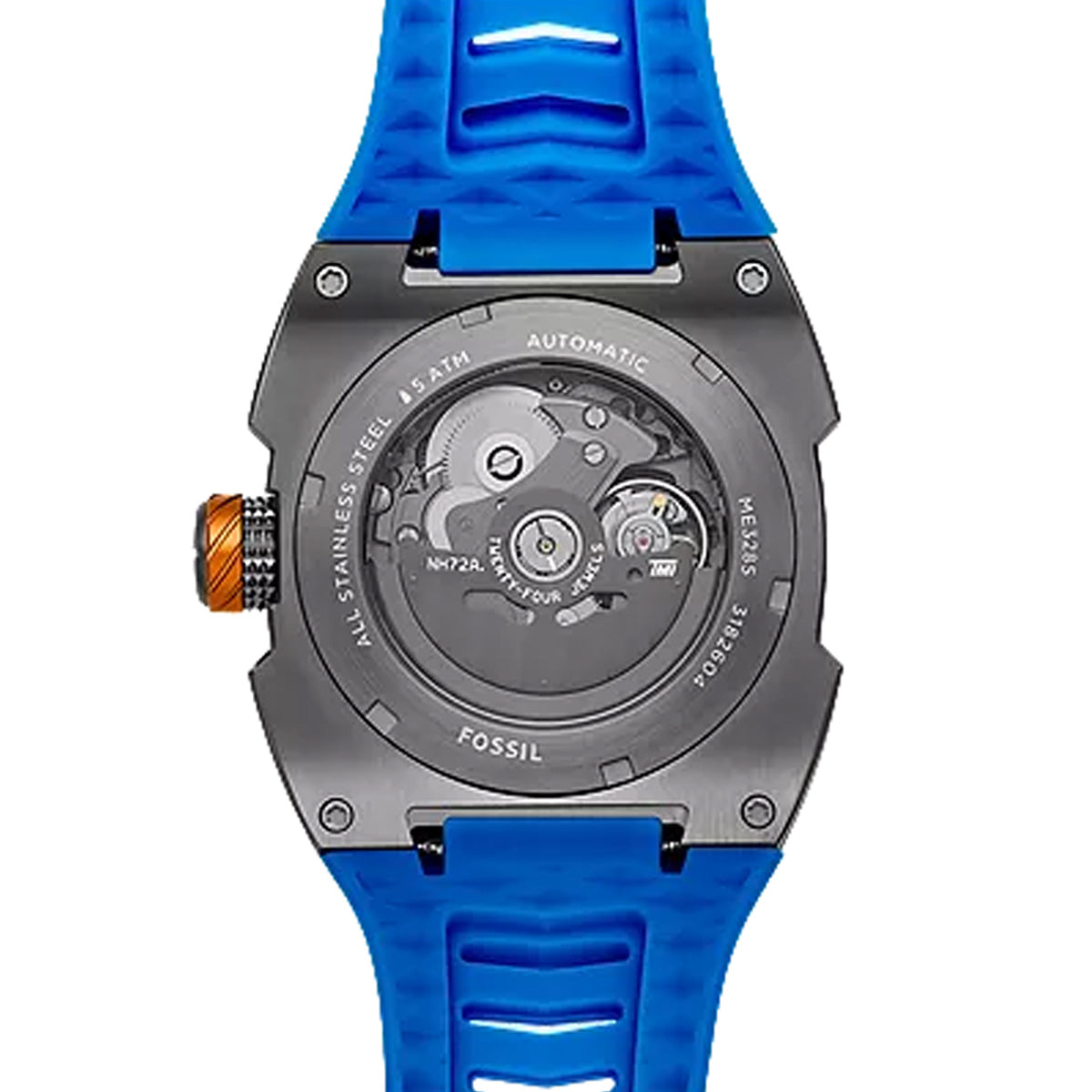 Reloj Fossil Automático Machine Silicona 44mm Hombre Negro / Gris