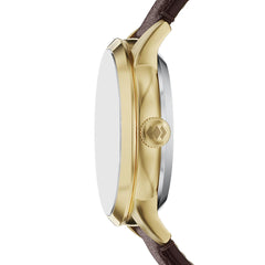 Reloj Fossil Automático Townsman Cuero 44mm Hombre Café